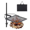Swivel Campfire Grill, Fire Pit Grill Grate over Fire Pits, Heavy Duty Steel Grill Grates, 360° Adjustable Open Fire Outdoor Equipment, Fire Racks