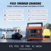 Portable Power Station, 296Wh, Backup Lithium-ion Battery Solar Powered Generator, 300W(Peak Power 600W) Pure Sine Wave AC Outlet, USB QC3.0 LED