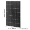 100W Monocrystalline Solar Panel, 23% High-Efficiency Mono PV Module with Stable MC4 Output & Aluminum Frame, IP65 Waterproof Solar Panel Outdoor