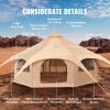 Canvas Tent, 4 Seasons, 16.4 ft Bell Tent, Canvas Tent for Camping with Stove Jack, Breathable Yurt Tent for up to 8 People, Camping Outdoor