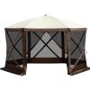 Gazebo Screen Tent, 12 x 12 ft, 6 Sided Pop-up Camping Canopy Shelter Tent with Mesh Windows, Portable Carry Bag, Ground Stakes, Large Outdoor