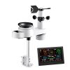 5-in-1 Wi-Fi Weather Station, 7.5-Inch VA Display, Wireless Solar Powered Outdoor Sensor, Rain Gauge, Indoor Outdoor for Weather Forecast
