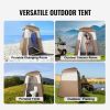 Camping Shower Tent, 66" x 66" x 87" 1 Room Oversize Outdoor Portable Shelter, Privacy Tent with Detachable Top, Pockets, Hanging Rope and Clothe