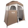 Camping Shower Tent, 83" x 42" x 83" 2 Rooms Oversize Outdoor Portable Shelter, Privacy Tent with Detachable Top, Pockets