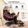 200W Peak Power Station, Flashfish CPAP Battery 166Wh 45000mAh Backup Power Pack  With 60W 18V Portable Solar Panel, FLASHFISH Foldable Solar Cha