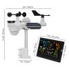 7-in-1 Wireless Weather Station, 7.5 in Color Display, Digital Weather Station Indoor Outdoor, for Temperature Humidity Wind Speed/Direction Rain