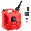 Fuel Container, 1.3 Gallon, Gas Can with Spout and Lockable Bracket, 15 L/min Max Flow Rate, Secure & Leak-proof, Portable Flat Fluid Container for M