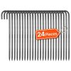 Rebar Stakes, 16-Inch, Heavy-Duty 0.4 in Diameter J Hook, Galvanized Steel Ground Anchors with Chisel Point End & Rust-Resistant Coating, for Gardeni